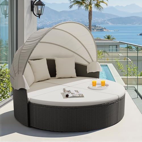Outdoor Daybed Sofa - Furnitur Patio Tempat Tidur Bundar Luar