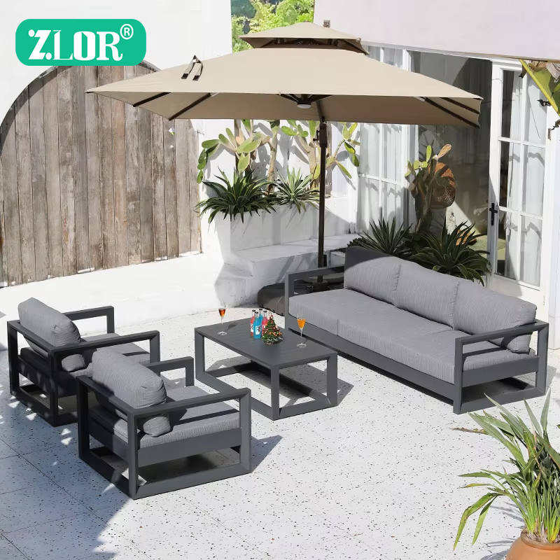 Outdoor Daybed Sofa - Set Sofa Luar Ruangan Aluminium Mewah