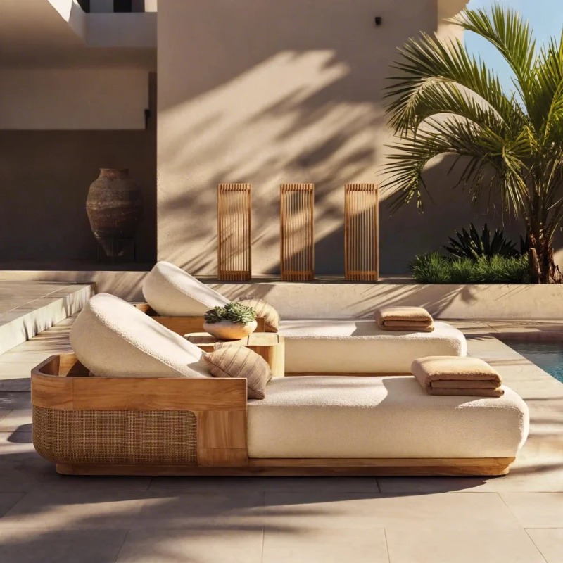 Outdoor Daybed Sofa - Set Kursi Santai & Daybed Pantai