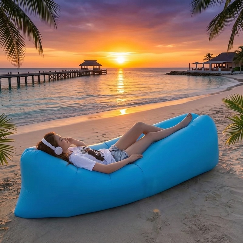 Outdoor Furniture European - Sofa Udara Tiup Portabel, Kursi Santai