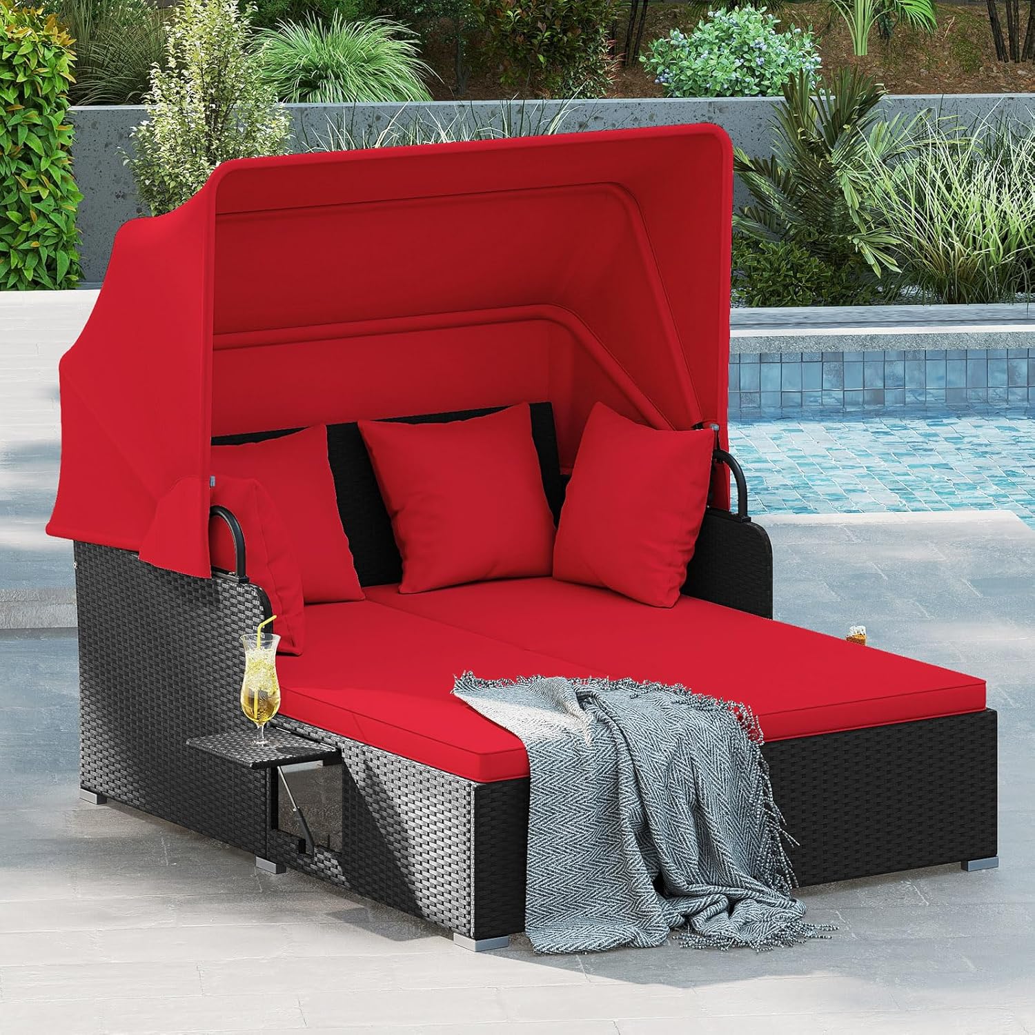 Outdoor Daybed Sofa - Tempat Tidur Rotan Luar Ruangan untuk
