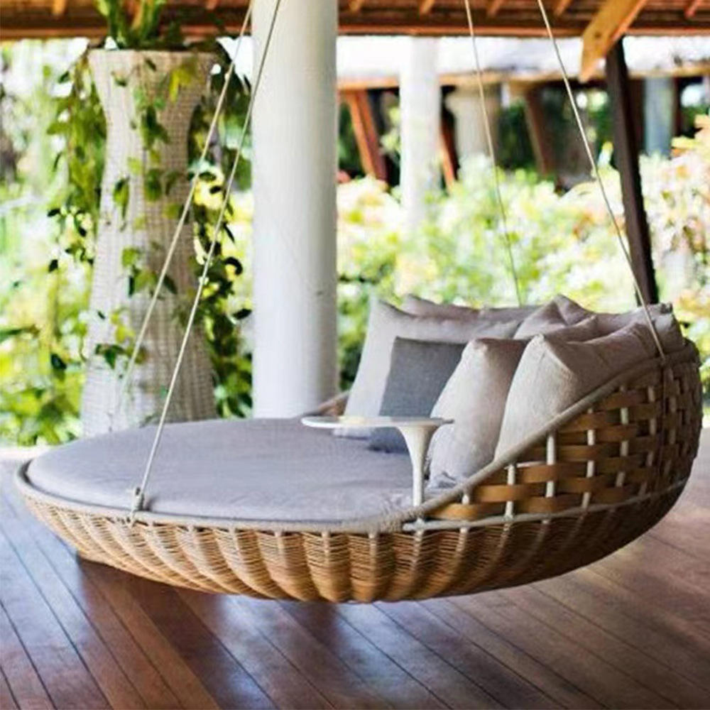 Outdoor Daybed Sofa - Tempat Tidur Gantung Bulat Rotan Anyaman