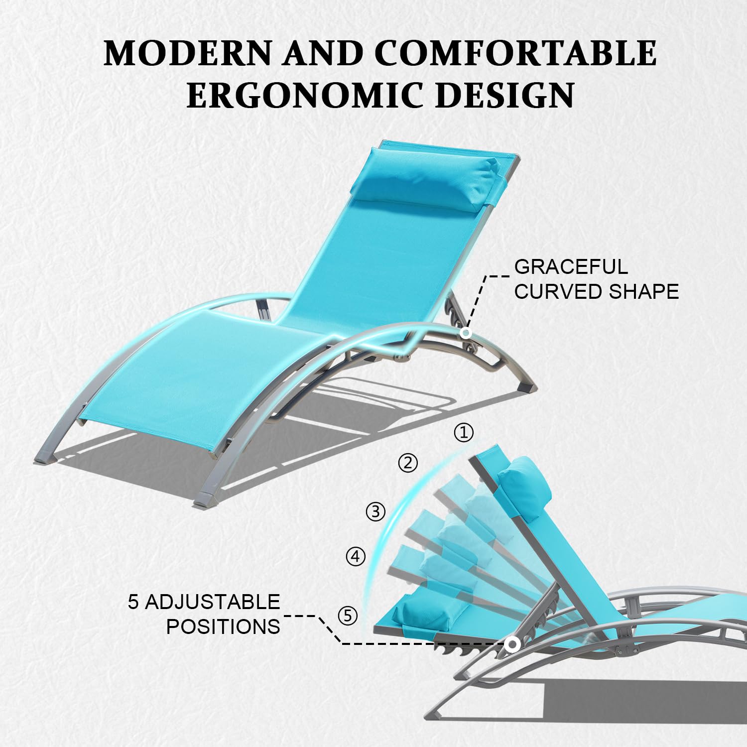 Kursi Santai Aluminium untuk L - Deck Chair Lounger ulasan dan harga
