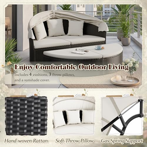 Furnitur Patio Tempat Tidur Bu - Outdoor Daybed Sofa ulasan dan harga