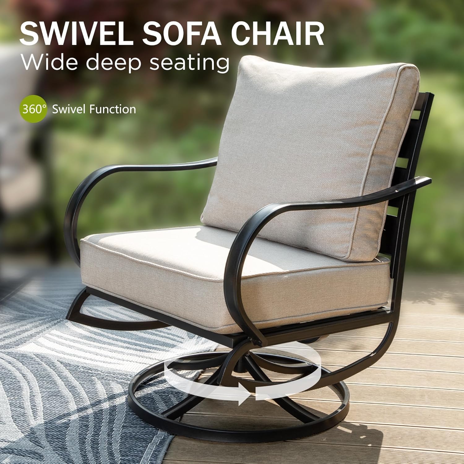 Kursi Teras Putar 2 Set dengan - Deck Chair Lounger ulasan dan harga