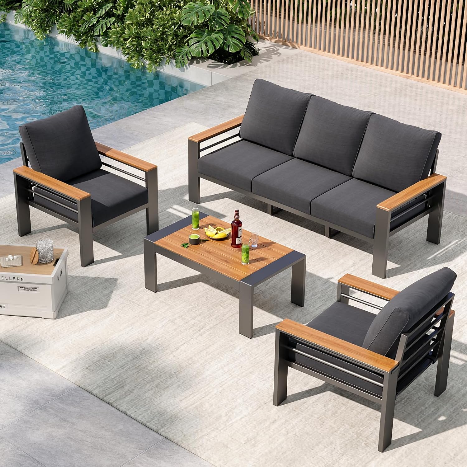 Set Furnitur Teras, Furnitur L - Outdoor Furniture Ideas ulasan dan harga