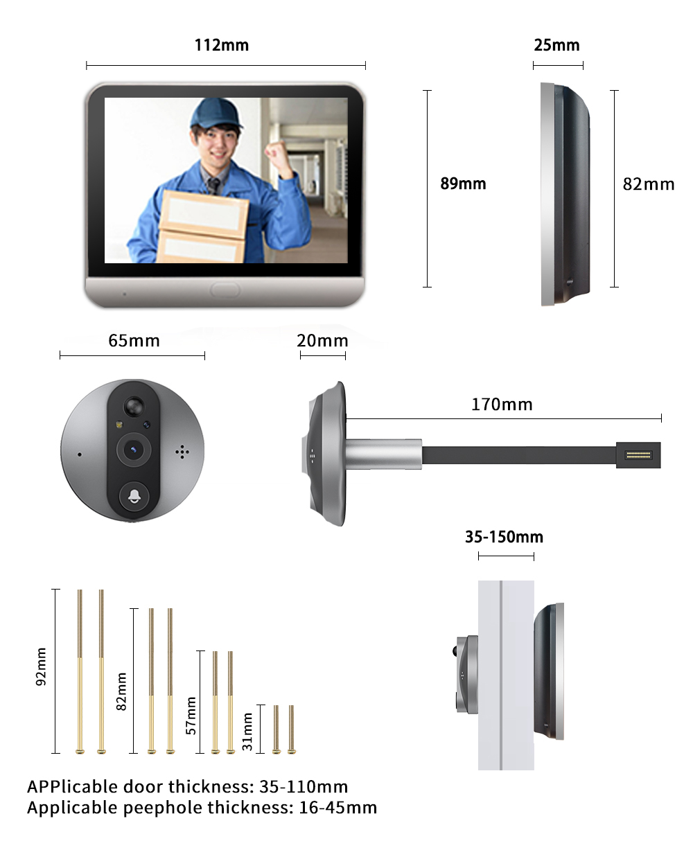 Layar IPS 4.3 Inci 2MP 1080P T - Outdoor Furniture Glider ulasan dan harga
