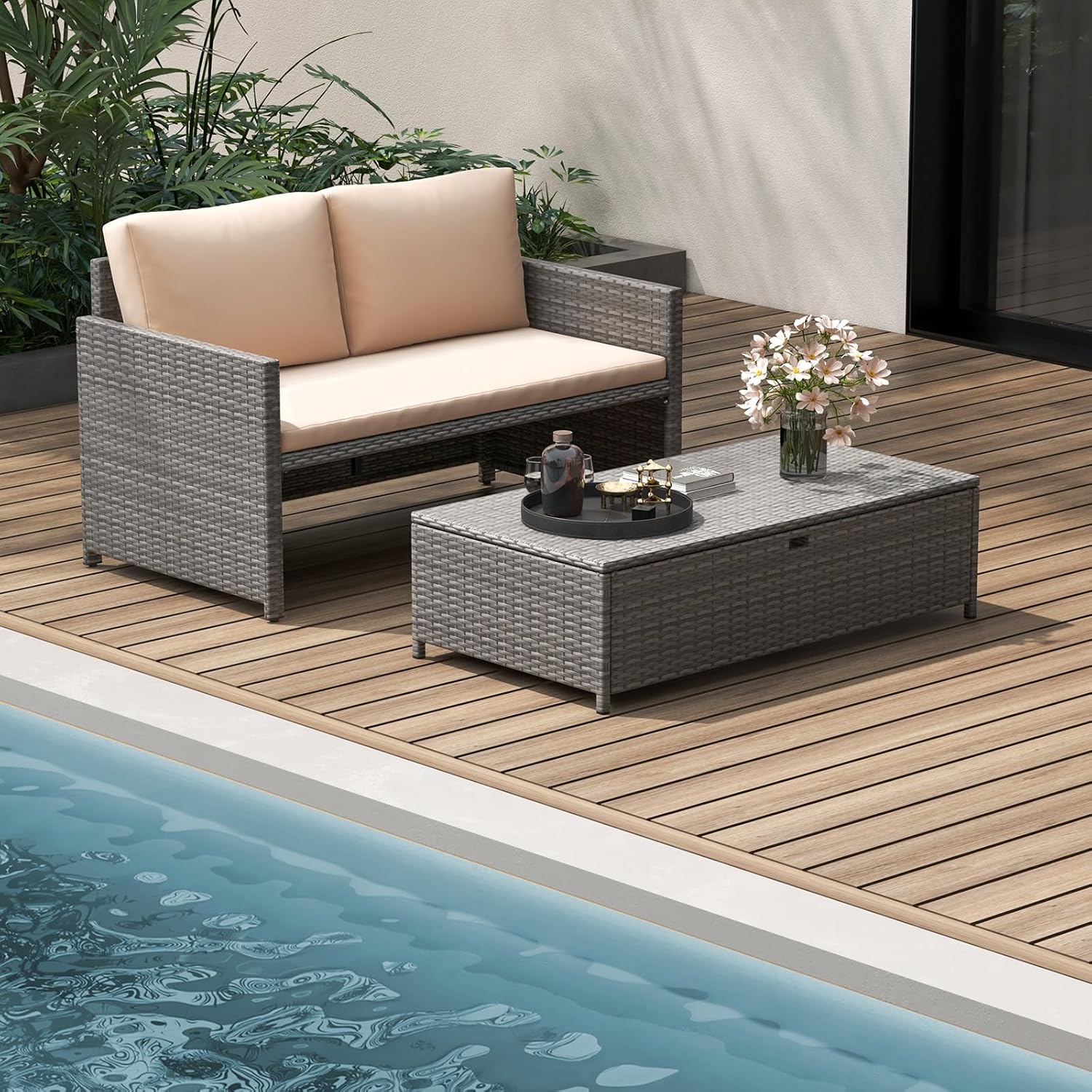 Kursi Santai Rotan untuk Teras - Outdoor Daybed Sofa ulasan dan harga