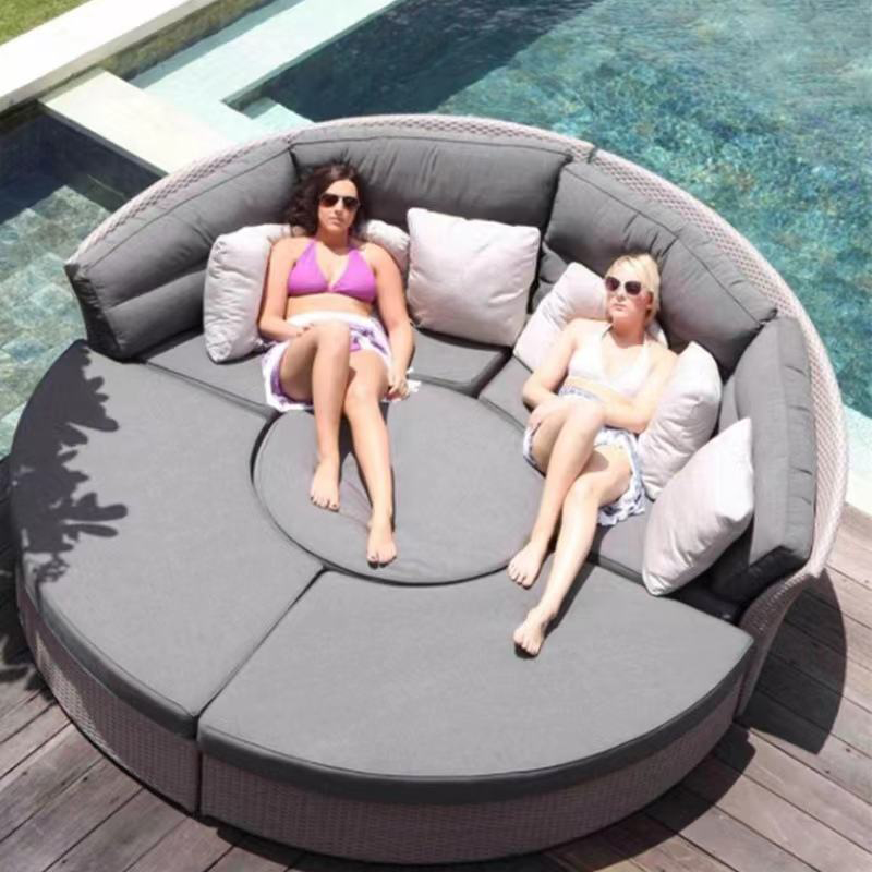 Set Sofa Daybed Bulat Rotan Lu - Outdoor Daybed Sofa ulasan dan harga