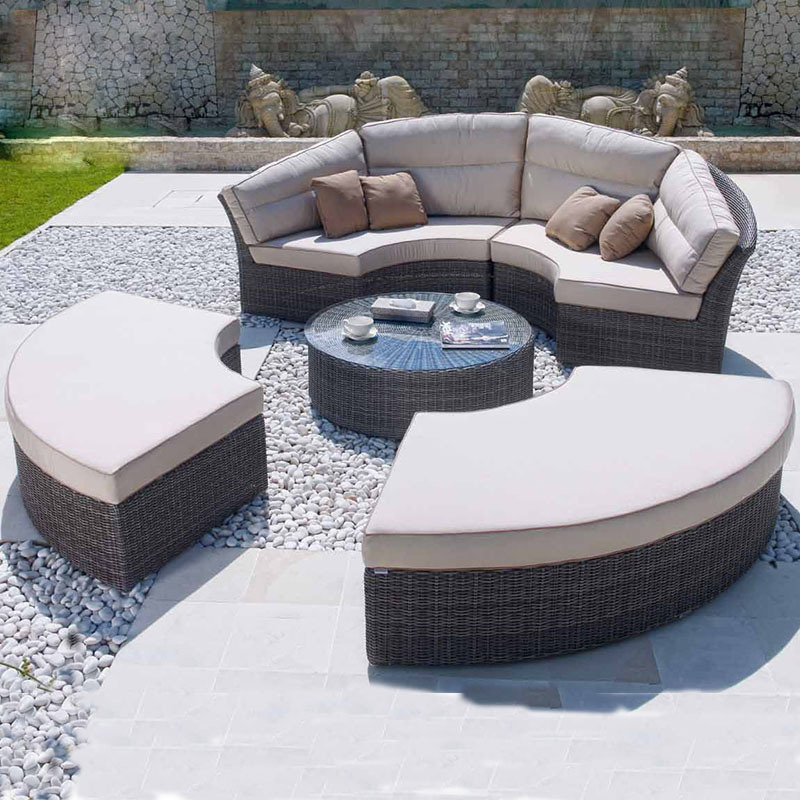 Set Sofa Daybed Bulat Rotan Lu - Outdoor Daybed Sofa ulasan dan harga