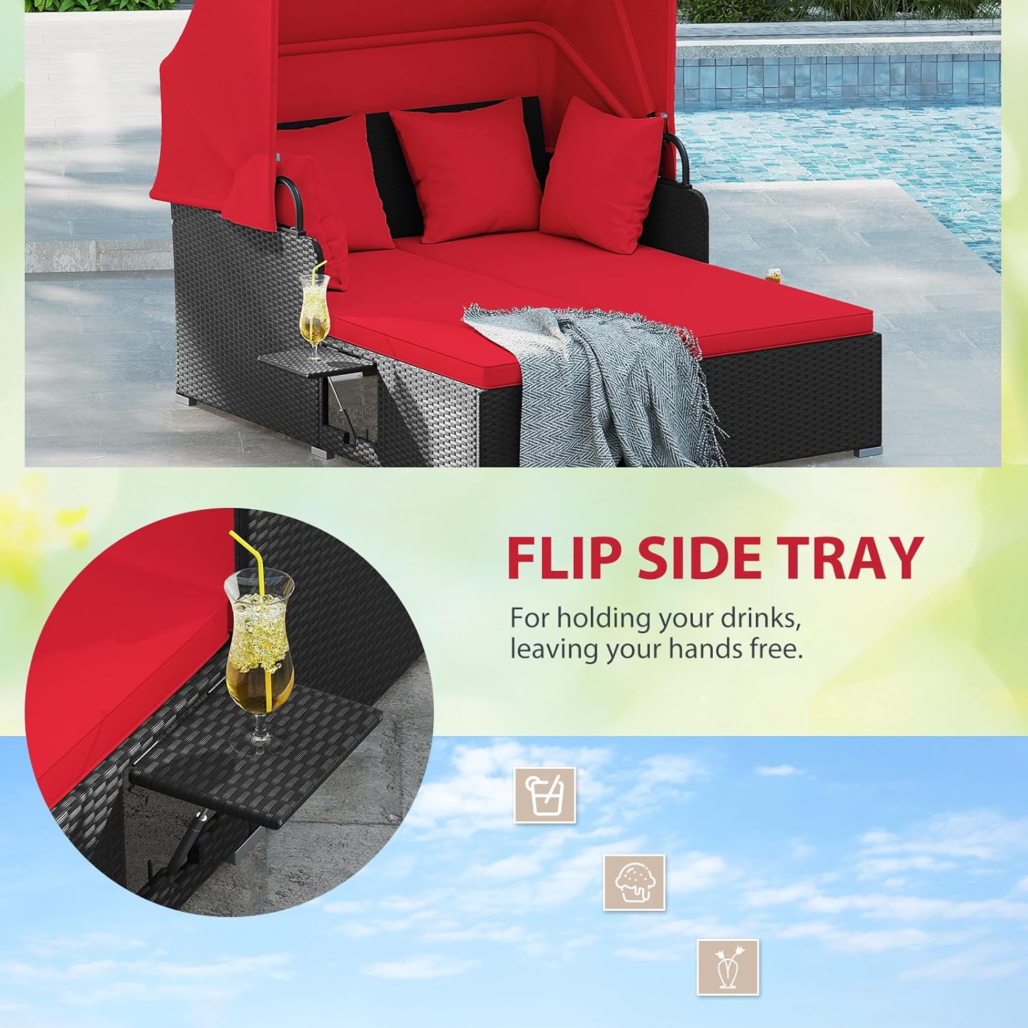 Tempat Tidur Rotan Luar Ruanga - Outdoor Daybed Sofa ulasan dan harga