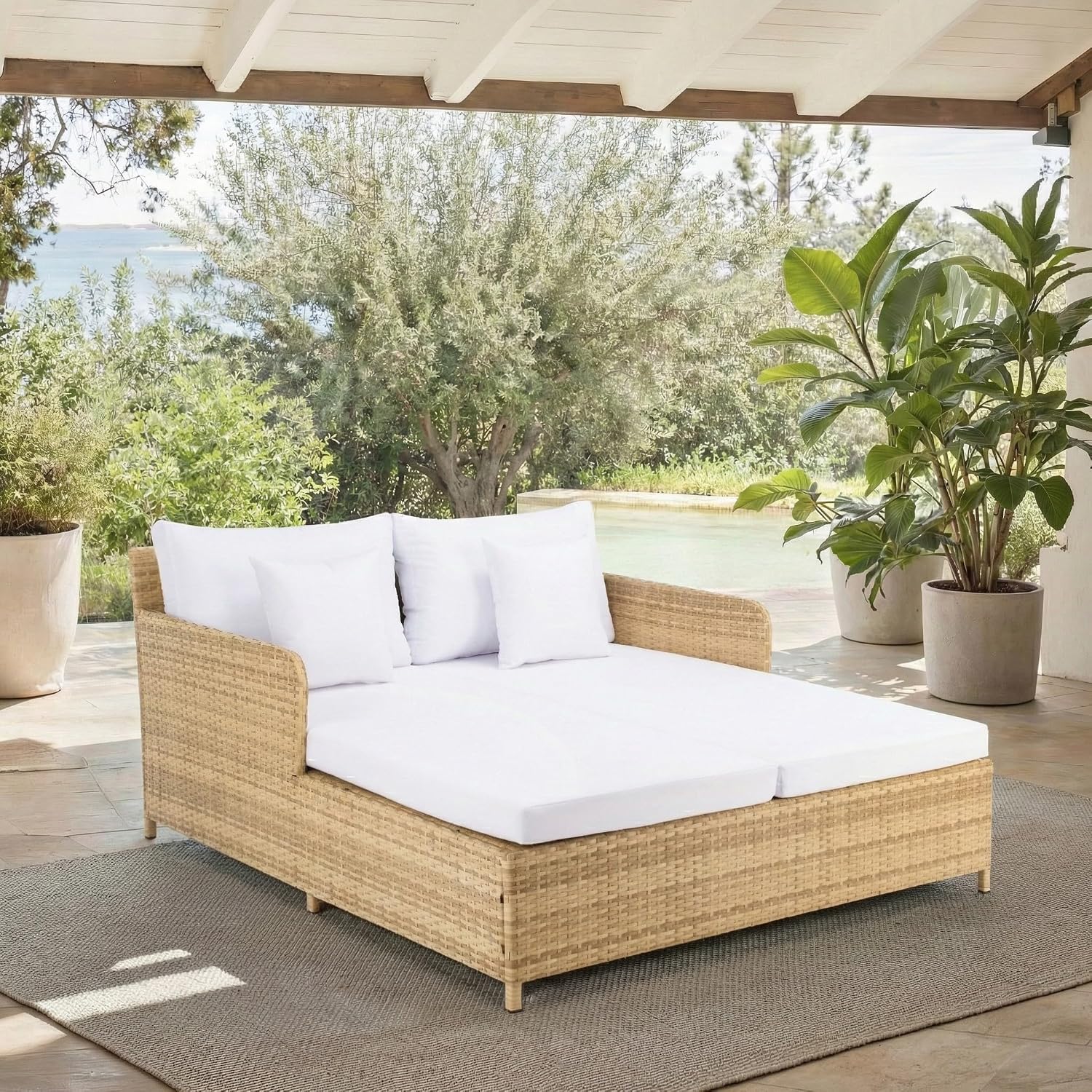 Daybed Outdoor Cadeo dengan Ra - Outdoor Daybed Sofa ulasan dan harga